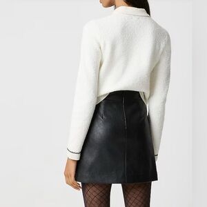 J. Crew Women’s Faux-leather A-line mini skirt Size 0